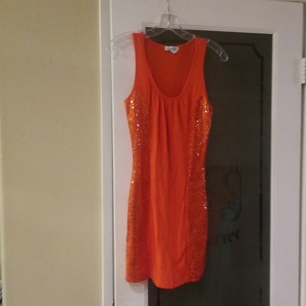 Orange mini dress